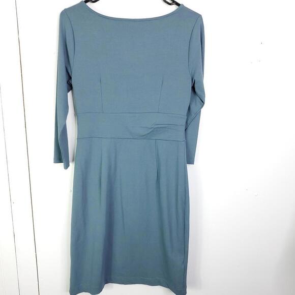 Ann Taylor Dress Womens 4 Cowl Neck Fit Flare Light Blue Waistband Party Event - Picture 9 of 9